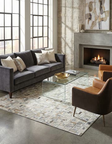 4' 11 x 8' 1 Cowhide Stocks Rug