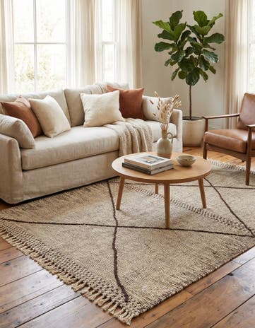 4' 11 x 7' Hand Knotted Moroccan Wool Rug