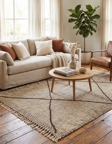 4' 11 x 7' Hand Knotted Moroccan Wool Rug