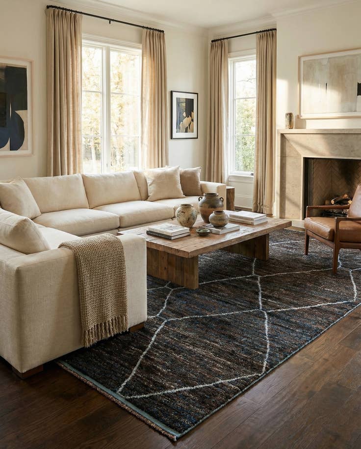 Detail image of 8' 8 x 13' 2 Hand Knotted Moroccan Wool Rug