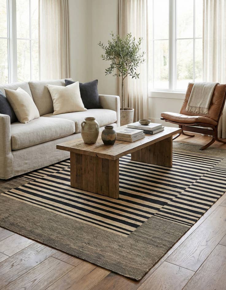 Detail image of 5' 8 x 7' 9  Hand Woven Kilim Modern Wool Rug