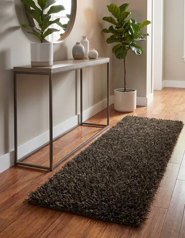 2' 4 x 4' 8 Hand Knotted Solid Shag Oriental Runner Rug