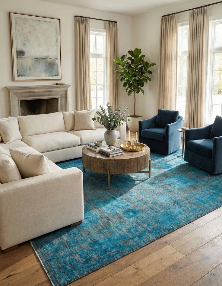 Detail image of  9' 2 x 12'  Hand Knotted Oushak Wool Rug