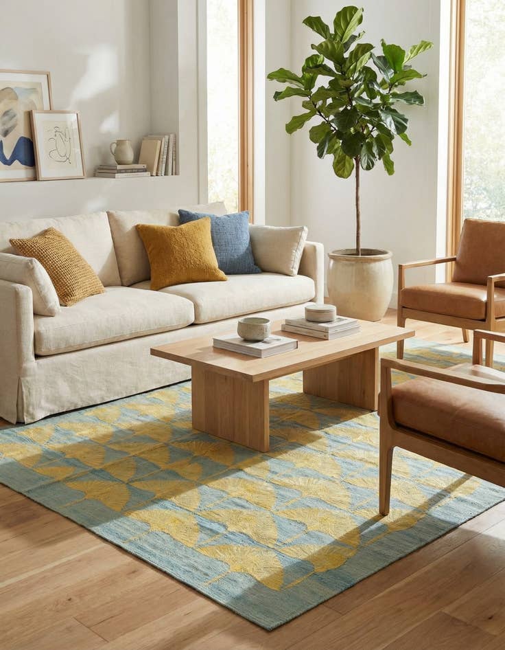 Detail image of  6' 6 x 9' 4  Hand Woven Kilim Modern Wool Rug