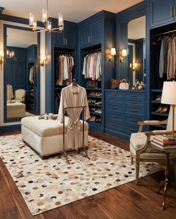 Detail image of 5' 1 x 8' 2 Cowhide Leather Rug