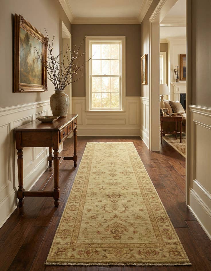 Detail image of  2' 8 x 9' 7  Hand Knotted Peshawar Ziegler Runner Rug