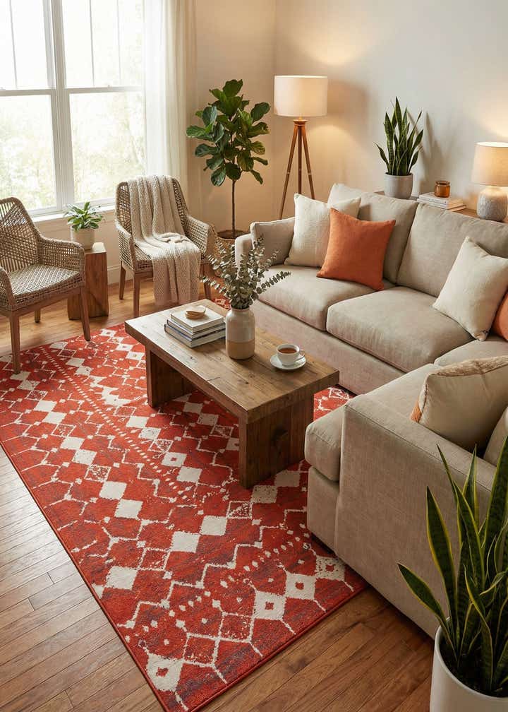 9' x 12' Easy-Clean Trellis Indoor / Outdoor Rug