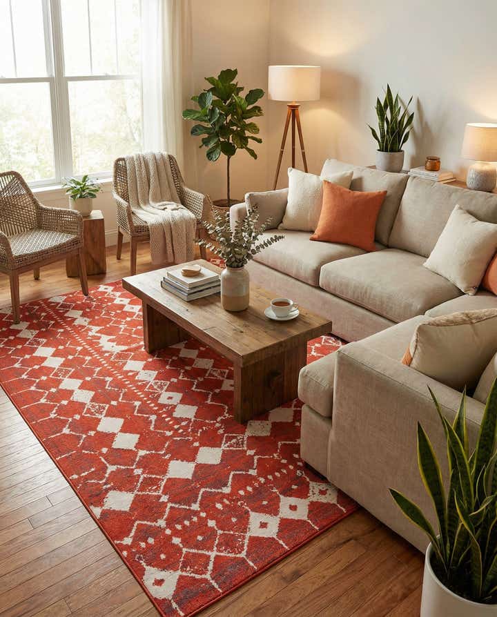 9' x 12' Easy-Clean Trellis Indoor / Outdoor Rug
