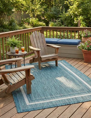 4' x 6' Easy-Clean Border Indoor / Outdoor Rug