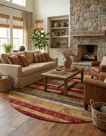 12' x 12' Easy-Clean Modern Indoor / Outdoor Round Rug