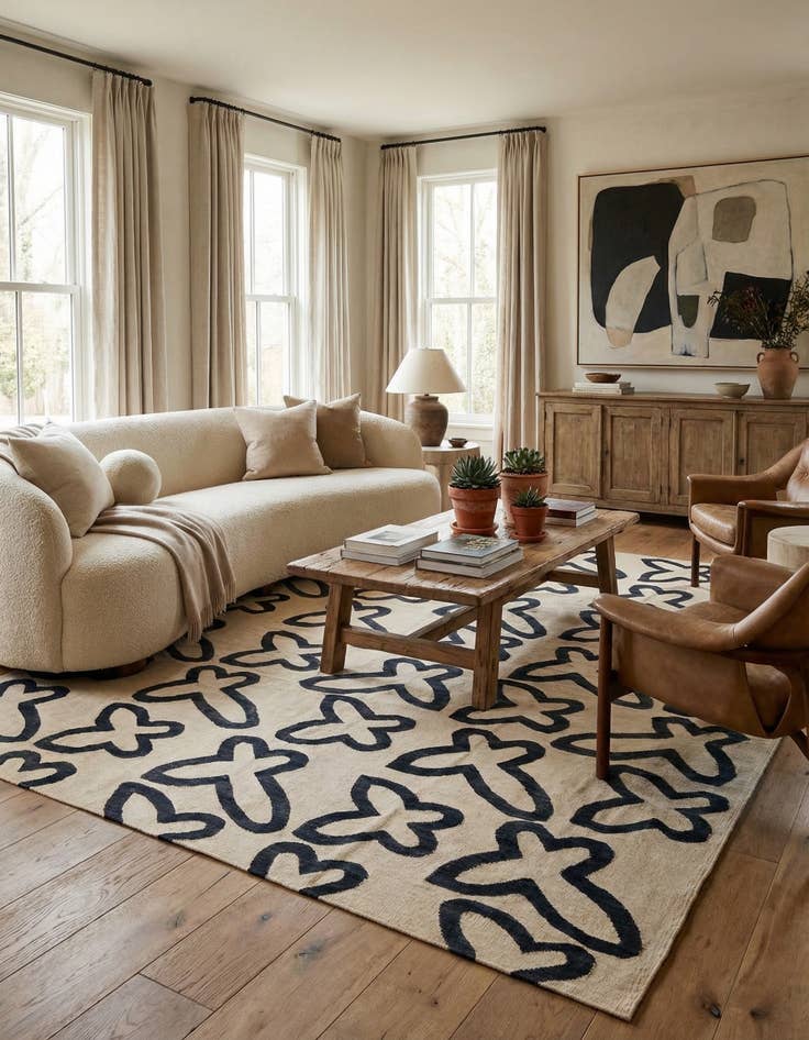 Detail image of 8' 5 x 9' 6  Hand Woven Kilim Modern Wool Rug