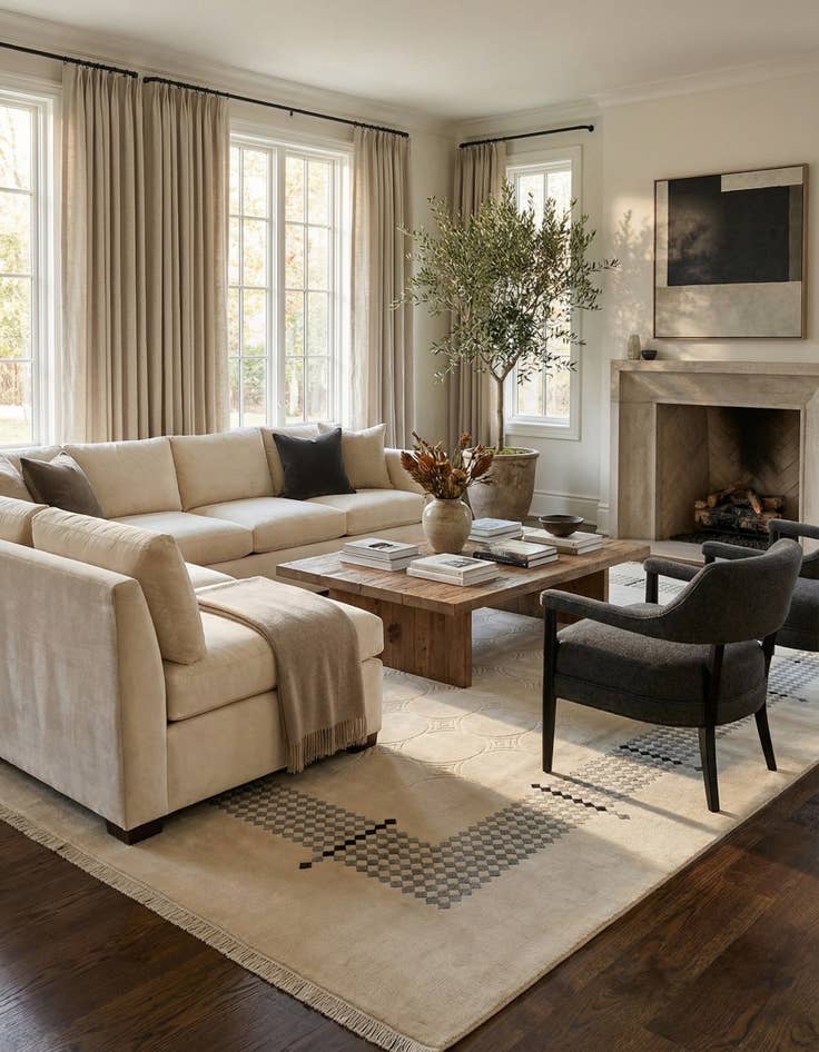 Detail image of 8' 2 x 11' 7  Hand Knotted Darya Wool Rug