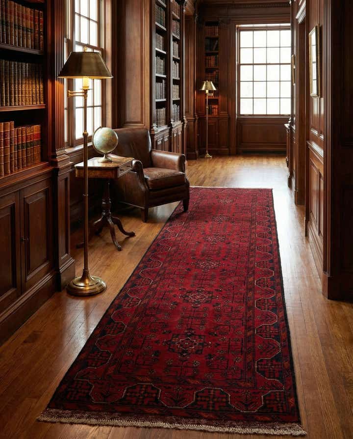 2' 8 x 9' 8 Hand Knotted Khal Mohammadi Wool Runner Rug