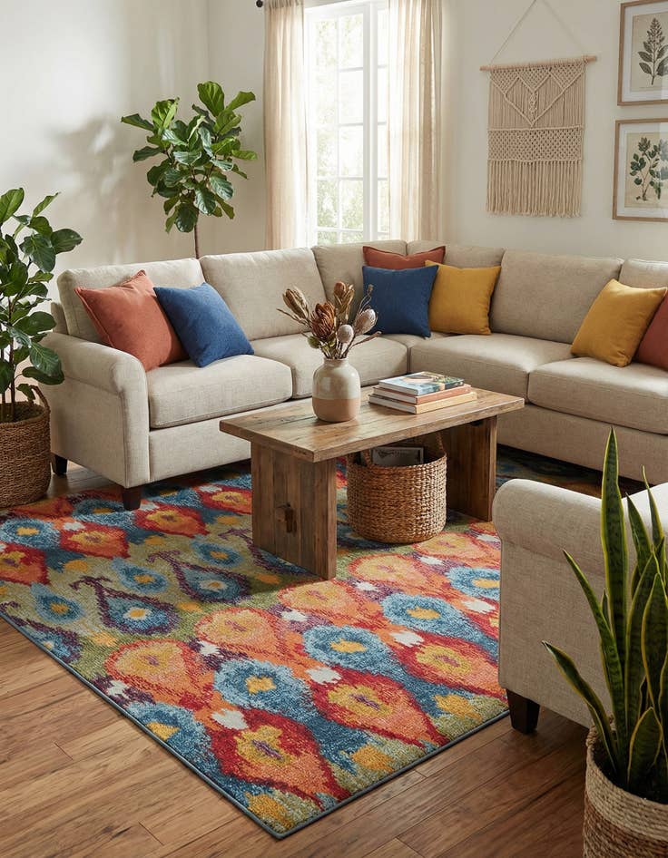 Detail image of 6' x 9'  Washable Modern Indoor / Outdoor Rug