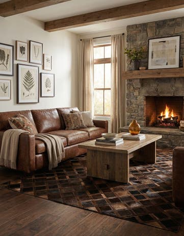 4' 11 x 8' 3 Cowhide - Patchwork Rug