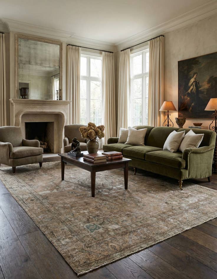 Detail image of 9' 7 x 12' 4  Hand Knotted Ultra Vintage Persian Wool Rug