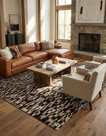 8' 1 x 10' Cowhide - Patchwork Rug