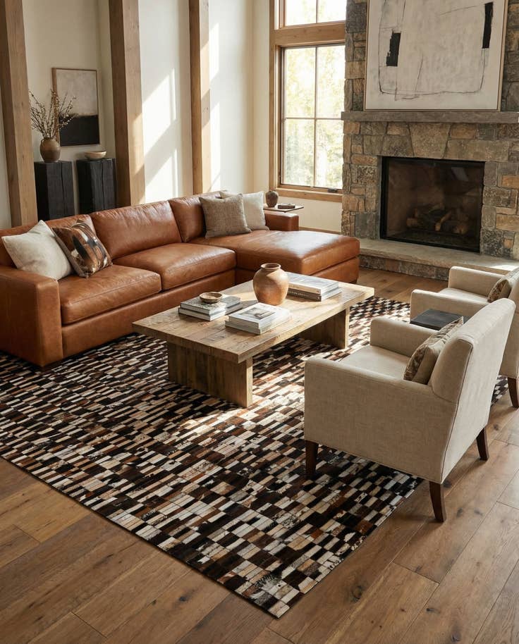 Detail image of 8' 1 x 10' Cowhide - Patchwork Rug
