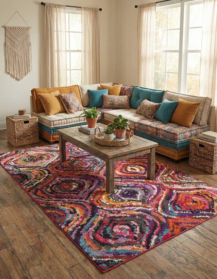 Detail image of  6' x 9'  Washable Hyacinth Rug