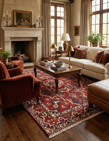 5' 1 x 6' 11 Hand Knotted Bachtiar Persian Wool Rug