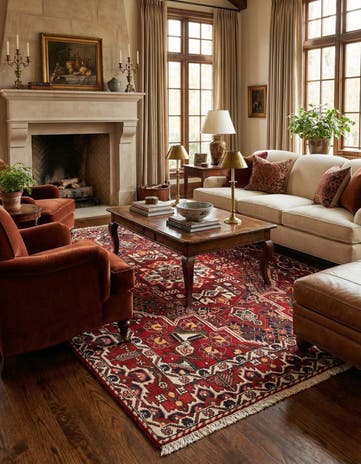 5' 1 x 6' 11 Hand Knotted Bachtiar Persian Wool Rug