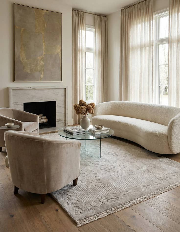 Detail image of 5' 7 x 8'  Hand Knotted Darya Wool Rug