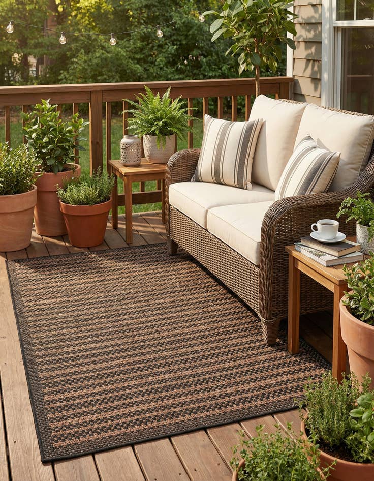 Detail image of 4' x 6' Easy-Clean Border Indoor / Outdoor Rug
