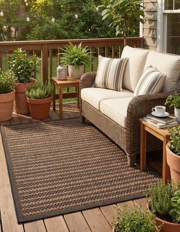 4' x 6' Easy-Clean Border Indoor / Outdoor Rug