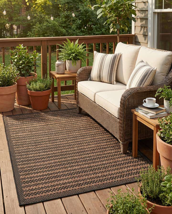 4' x 6' Easy-Clean Border Indoor / Outdoor Rug