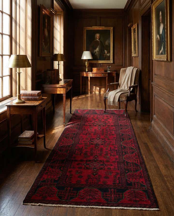 2' 9 x 6' 4 Hand Knotted Khal Mohammadi Wool Runner Rug