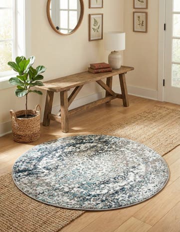 Gray Arlington Round Rug