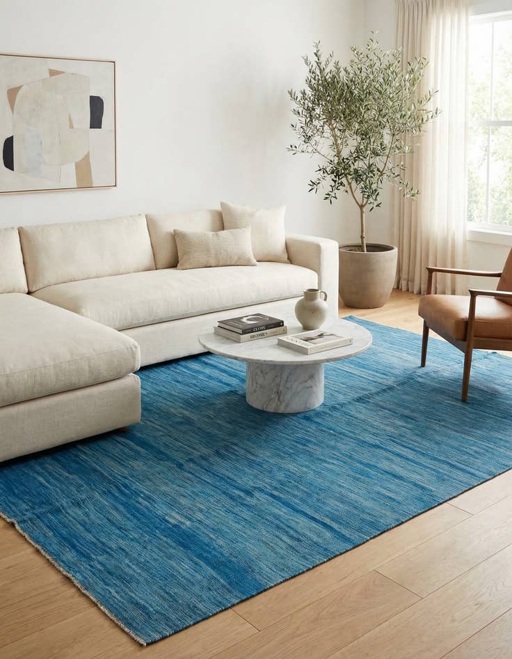 Detail image of 6' 6 x 10'  Hand Woven Kilim Modern Wool Rug