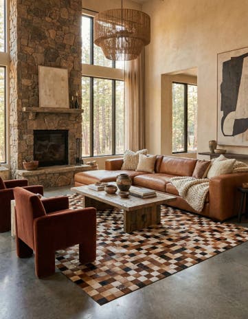 8' x 10' Cowhide Leather Rug