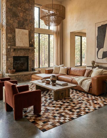 8' x 10' Cowhide Leather Rug