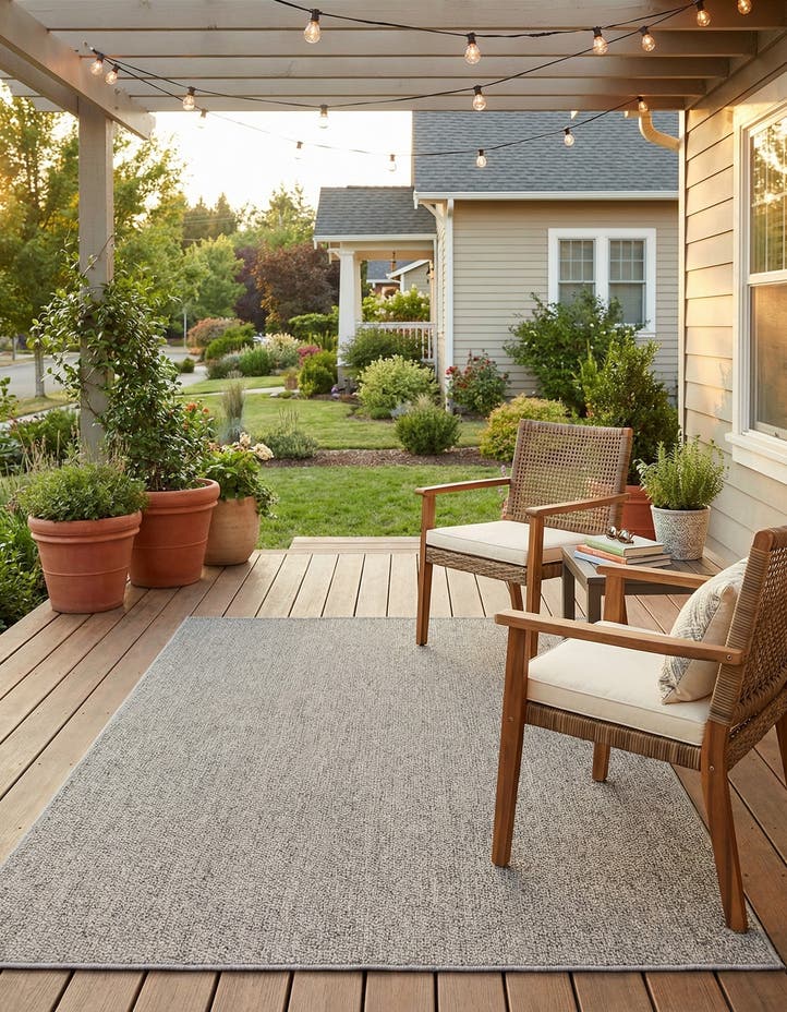 4' 1 x 6' 1 Easy-Clean Solid Indoor / Outdoor ...
