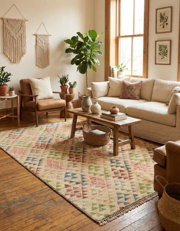 4' 3 x 6' 6 Hand Knotted Darya Wool Rug