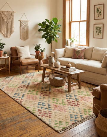 4' 3 x 6' 6 Hand Knotted Darya Wool Rug