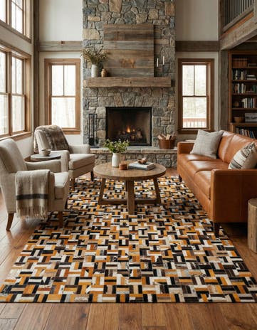 5' x 7' 10 Cowhide - Patchwork Rug
