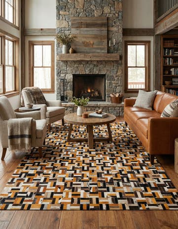5' x 7' 10 Cowhide - Patchwork Rug
