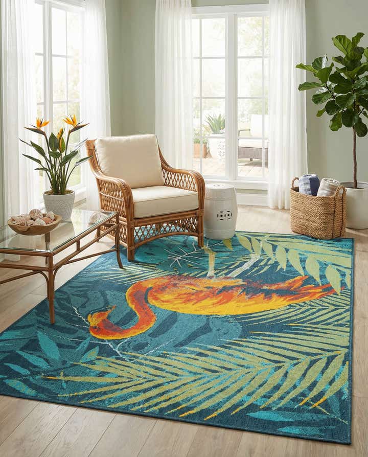 6' x 9' Easy-Clean Coastal Indoor / Outdoor Rug