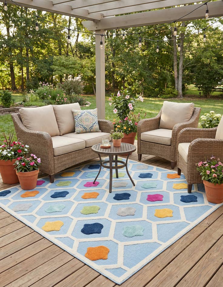 Detail image of 7' 10 x 10'  Washable Aruba Indoor / Outdoor Rug