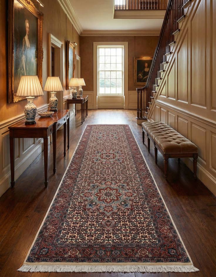 Detail image of  2' 5 x 8' 10 Bidjar With Silk Runner Rug