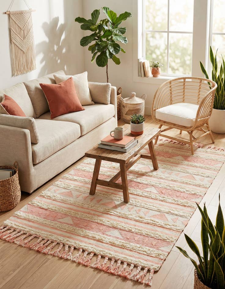 Detail image of 5' 1 x 8'  Hand Woven Arizona Wool Rug