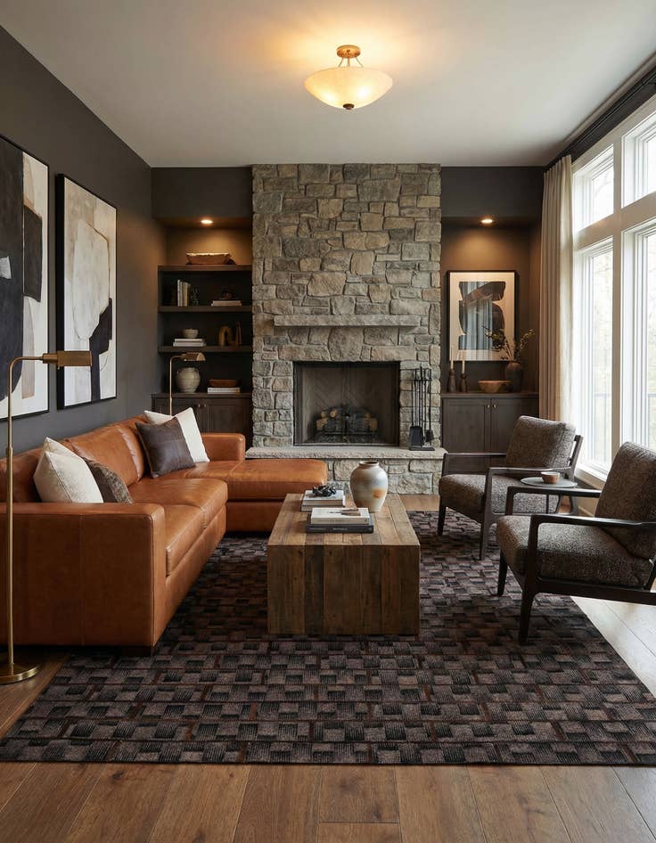 Detail image of  5' 1 x 7' 8 Cowhide - Patchwork Rug