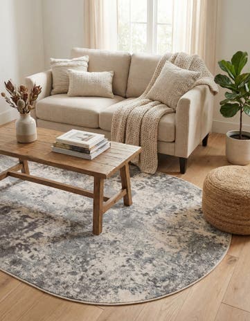 Stone Gray Aurora Oval Rug
