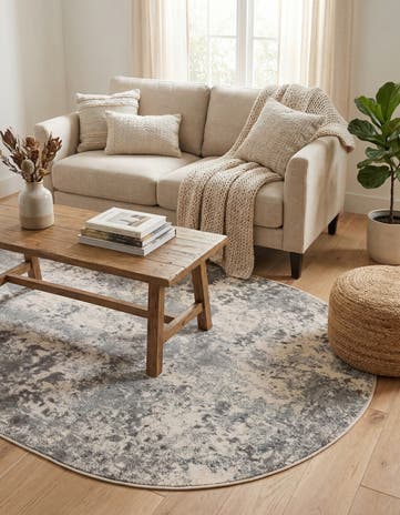 Stone Gray Aurora Oval Rug
