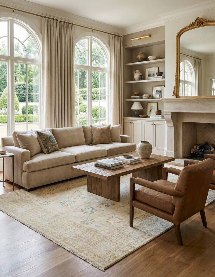 Detail image of 5' x 6' 7  Hand Knotted Ziegler Rug