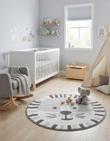 3' 3 x 3' 3 Cat Whimsy Kids Round Rug