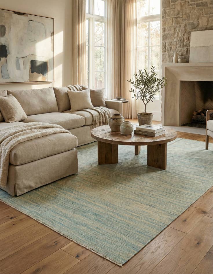 Detail image of 6' 5 x 9' 8  Hand Woven Kilim Modern Wool Rug