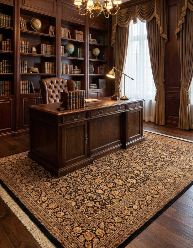 Detail image of 4' 11 x 7' 9 Ghom Rug